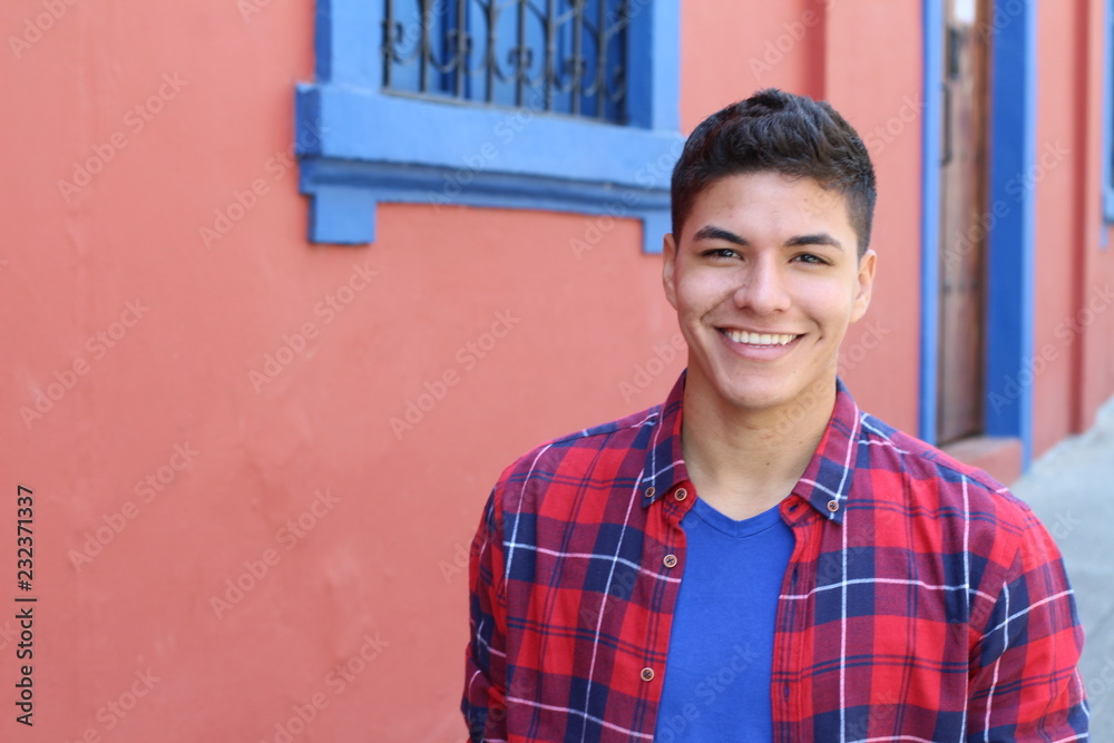Healthy ethnic guy smiling headshot